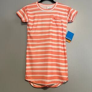Columbia Orange Striped Parker Ridge Omni-Shade Dress NEW